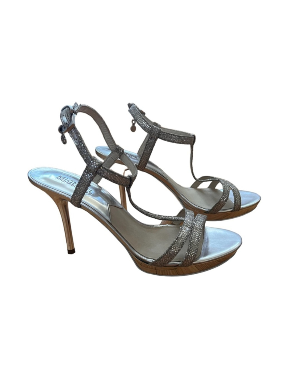 Michael Kors Yvonne Platform T Strap Heeled Sandals Size 9